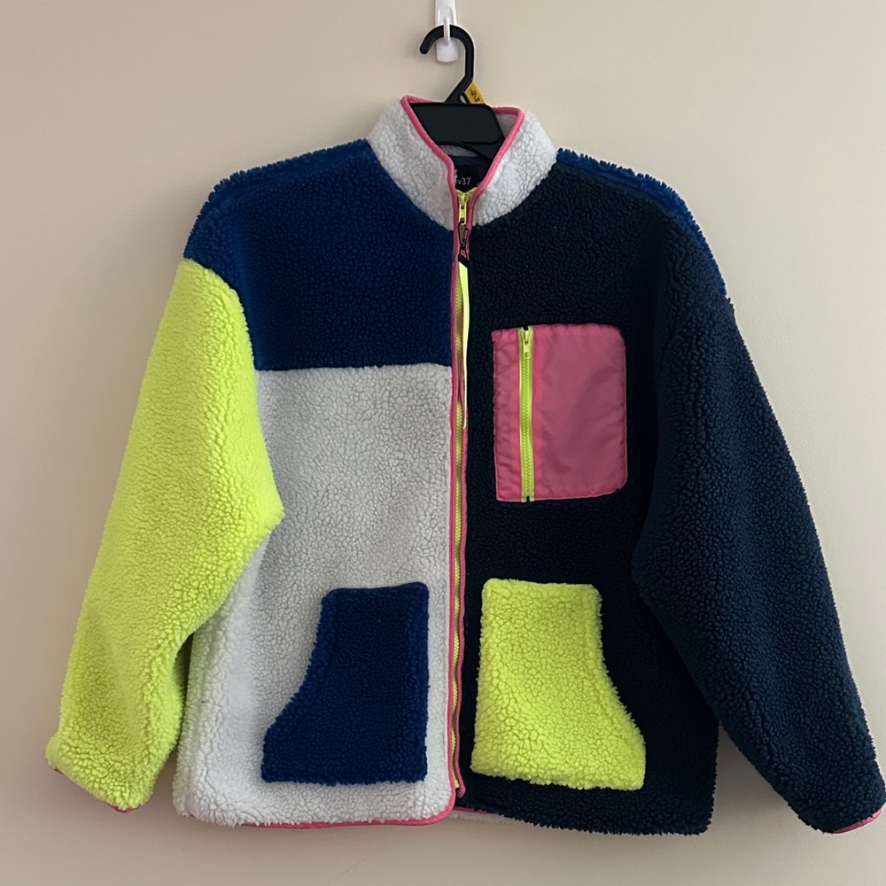 Colorful Patchwork Teddy Jacket - image 1